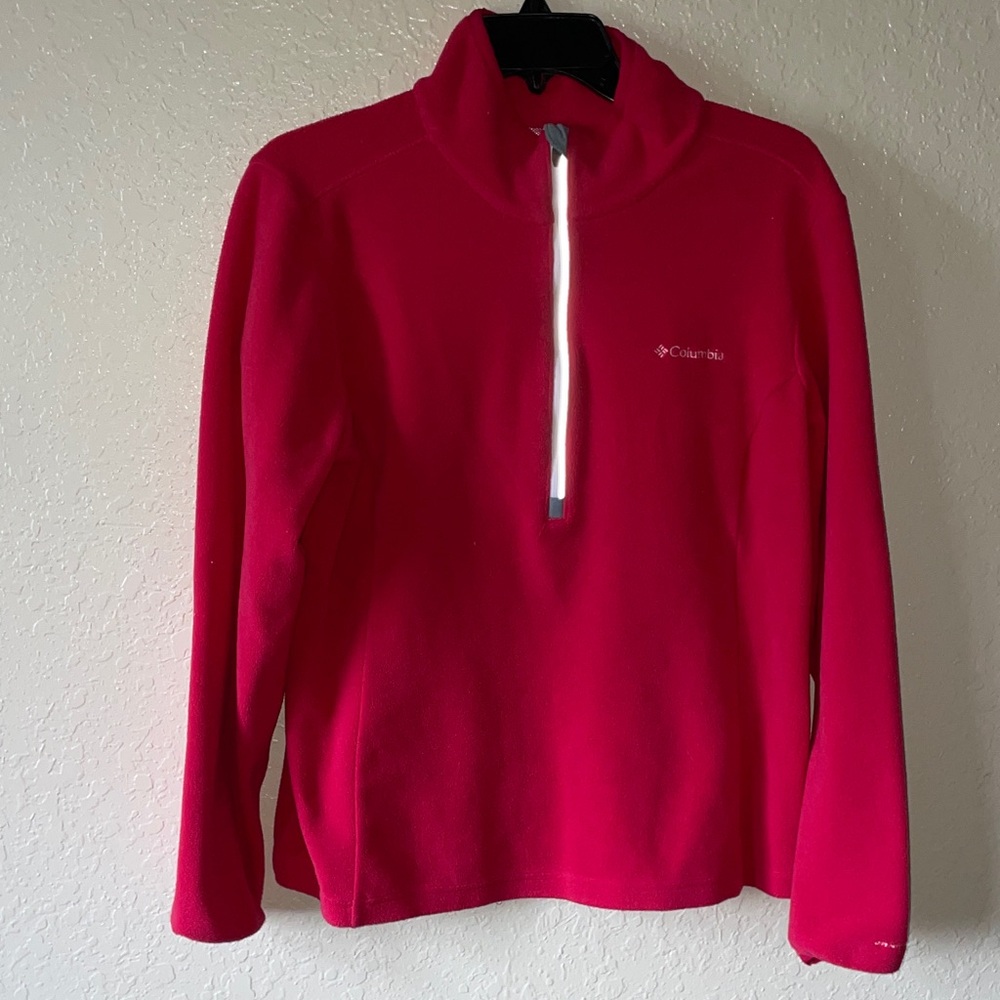 Columbia Omni-heat Half Zip Fleece Pullover Women's Largr Pink